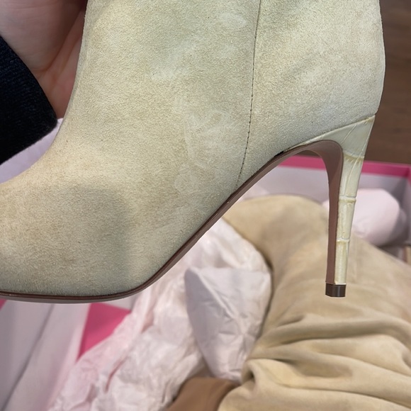 PARIS TEXAS Slouch 85 Suede Ankle Boots LIME YELLOW - Picture 3 of 9